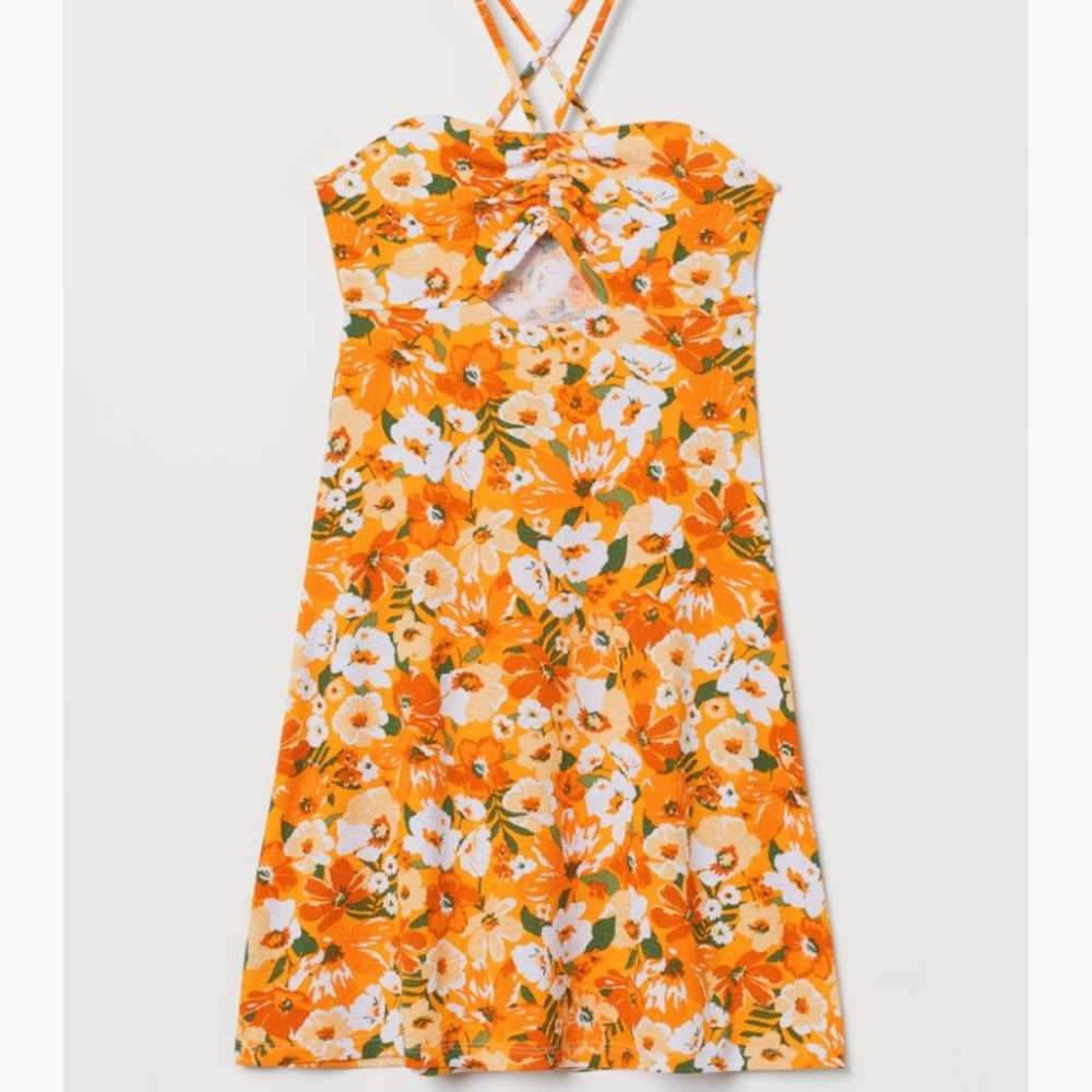 H & M floral halter dress